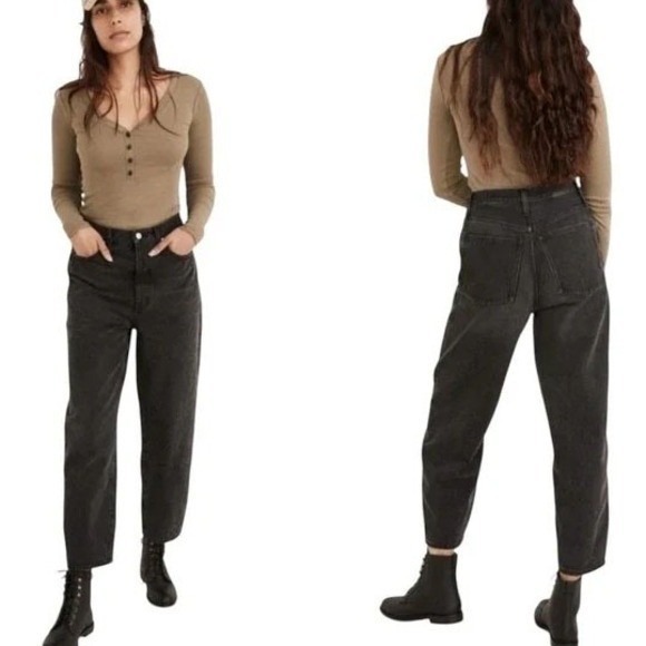Madewell Denim - Madewell Balloon Jeans Charcoal Grey High Rise Size 26